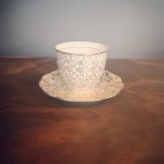 White & Gold Teacup & Saucer - Image 4