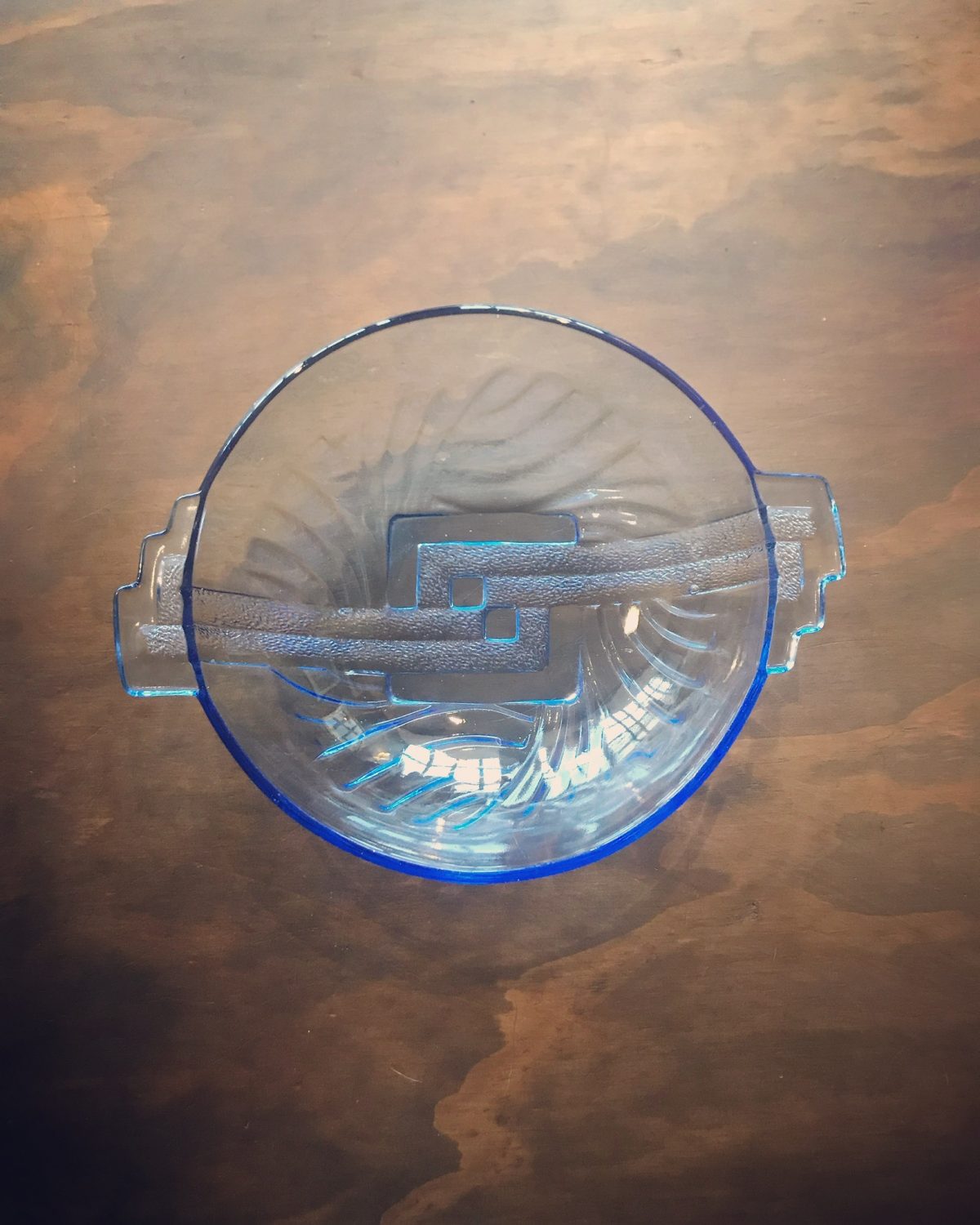 Blue Glass Art Deco Bowl – Maggie Rose
