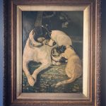 19th Century Print of a Dog and Cats