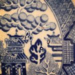 Antique Willow Pattern Dinner Plates (Medium) - Image 7