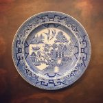 Antique Willow Pattern Dinner Plates (Medium)