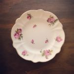 Vintage Pink Floral Plate